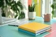 © Tadeusz - Colorful Notebooks on Vibrant Desk Space