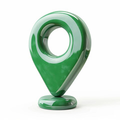 Poster - 3d green map pin icon isolated on white background