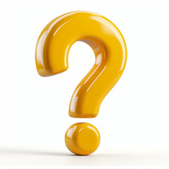 Fototapete - 3d graphic question mark symbol, isolated on white background