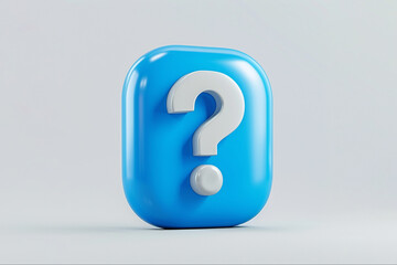 Fototapete - 3d question mark on square blue bubble speech sign