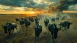 Serengeti wildebeest migration  spectacular survival journey in the mesmerizing dusk light
