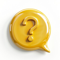 Fototapete - Glossy gold question mark icon isolated on white background