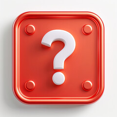 Fototapete - Vibrant red question mark 3d graphic resource
