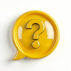Fototapete - Vibrant yellow question mark icon