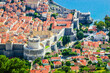 Aerial panoramic view of  famous old city Dubrovnik, Croatia