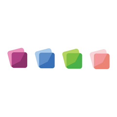 Poster - Set of colorful abstract geometric shapes on a white background. resource graphic element icon design. Vector illustration with application UI theme