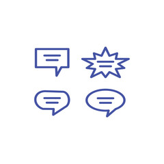 Poster - Speech bubble line icon. Chat, dialog, message. Communication concept. Vector illustration can be used for topics like communication, conversation