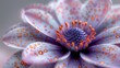   A macro image of a vivid purple flower featuring orange spots on its petals and anther filaments