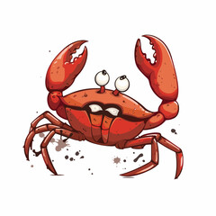 Wall Mural - Crab isolated on white background. Vector illustration in cartoon style.