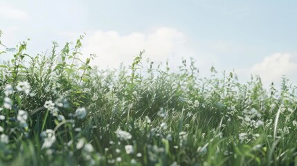 Sticker - beautiful meadow with fresh grass , perfect natural view.