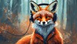 Generated image of a fox wearing headset