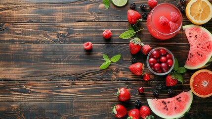 Wall Mural - Dessert . Chocolate fondue whith fruit and berries . Food background 
