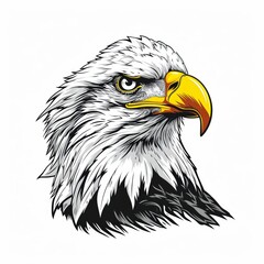 Wall Mural - Vector clipart illustration portrait of a bald eagle.