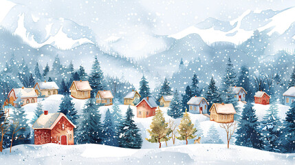 Seamless pattern of Christmas images