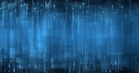 Poster - Intersecting blue lines forming a grid-like structure, evoking a sense of digital infrastructure.