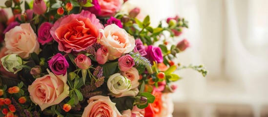 Sticker - Bouquet of flowers on table near window