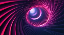 Raphic Design Art Of Abstract Illusion Of Spiral With Geometric Shapes Of Pink And Violet Neon Lines