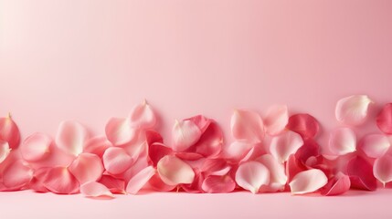 Wall Mural - A pink and white petals are arranged on a wall. Generative AI.