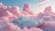 © Ziyan - A bed in the soft vanila dream clouds. A good dream concept.