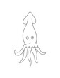 Squid Coloring Page for Print. Underwater animals and Ocean Life Creatures.