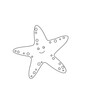 Sea Star Coloring Page for Print. Underwater animals and Ocean Life Creatures.