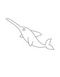 Swordfish Coloring Page for Print. Underwater animals and Ocean Life Creatures.