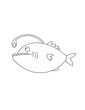 Angler Fish Coloring Page for Print. Underwater animals and Ocean Life Creatures.