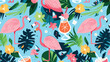 Colorful summer glitter elements seamless pattern.