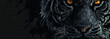   Close-up of a tiger's face on a black background with orange eyes on a white tiger's head on a black background