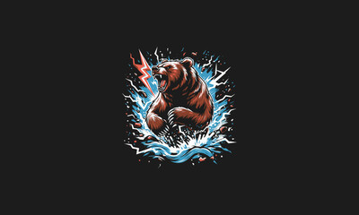 bear fight angry vector illustration artwork design