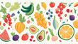 Colorful Harvest: A Bounty of Fresh Fruits and Vegetables, Perfect for Culinary Delights and Garden Planting 