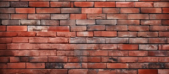 Poster - A sturdy wall made of bricks with a noticeable red brick pattern running across its surface