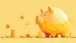 Financial piggybank icon 2d flat cartoon vactor ill
