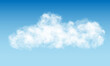 Realistic white clouds smoke on blue sky background vector
