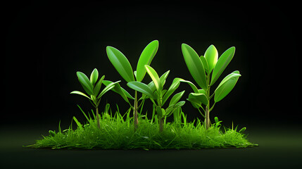 Sticker - Green grass spring icon 3d