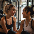 2 ladies gossiping in the gym