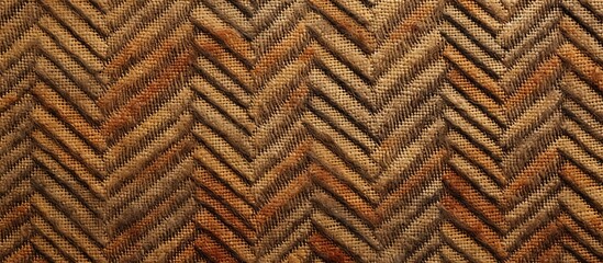 Poster - Detailed close-up view of a unique chevron design in shades of brown and black, creating an intricate pattern