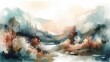 Digital watercolor washes blending seamlessly into one another, creating a dreamy landscape of abstract beauty.
