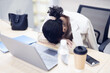 White-collar worker taking a nap at his desk