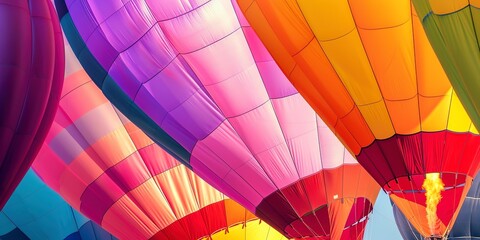 Canvas Print - Color burst hot air balloon festival, rainbow of colors, clear focus on patterns, joyous and vibrant scene 