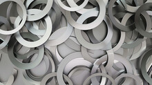Interlocking Circles In Shades Of Grey And Silver, Abstract , Background