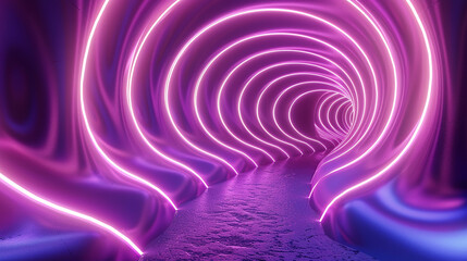 Wall Mural - Realistic glowing light tunnel background