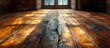 A close up of a wooden floor with a window in the background