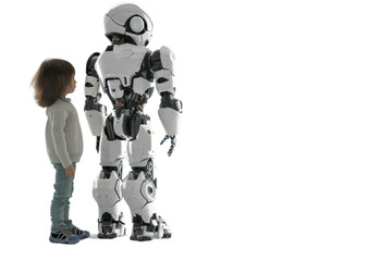 Poster - AI Dear Friend: A cute AI robot playing with a child. Reflects on the relationship between humans and AI 