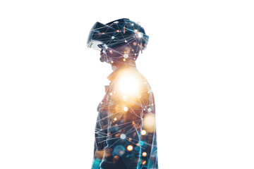Poster - Metaverse: A virtual world that connects people. People are interested in the new experiences the metaverse will offer. Isolated on a transparent background.