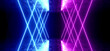 Futuristic Sci Fi Neon Glowing Purple Blue Laser Chaotic Abstract Virtual Fluorescent Dark Grunge Concrete Tunnel Corridor Hallway Underground 3D Rendering