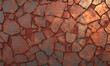 Cracked red Dragen Hide copper rust bronze aluminium rough Tileable Texture, Generative AI