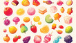 Illustration of fruit candies on a white background