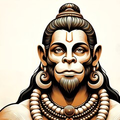 Wall Mural - Poster for hanuman jayanti with lord hanuman portrait.