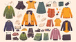 Isolated set of clothes illustration 2d flat cartoo